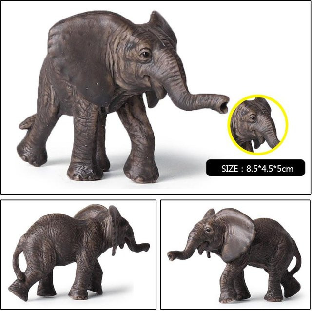 Oenux Afrikanische Wildtiere Elefantenmodell Actionfigur aus PVC ab 3-6 Jahren - Bild 1