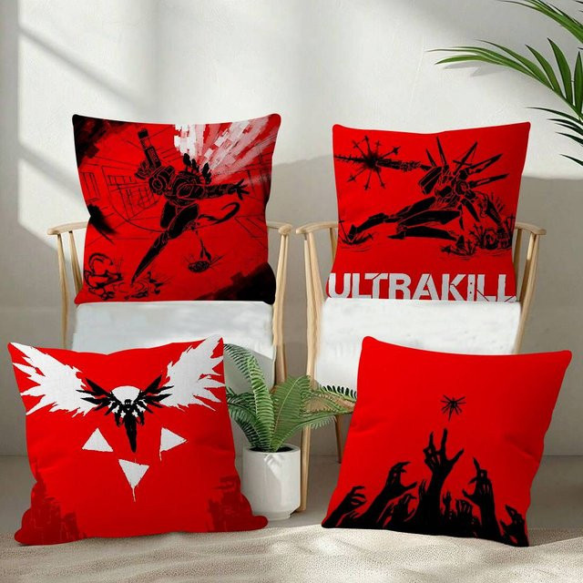 Kayoom Ultrakill Shooting Game Kissenbezug, Rot, B/B: 45 x 45 cm - Bild 1