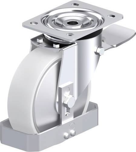 Blickle Stahlblech-Lenkrolle L-PO 160K-ST-FA-FS in Weiß, Rad-Durchmesser: 160 mm, Tragfähigkeit: 400 kg - Bild 1