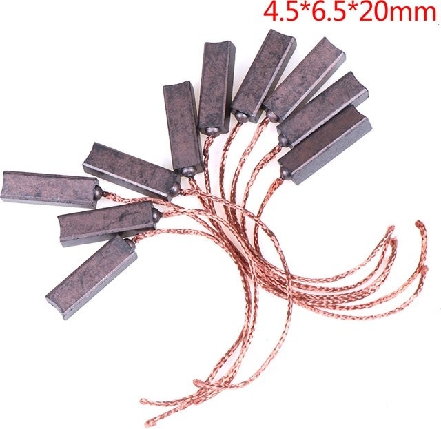 10 Stück Motorkohlebürsten Reglerbürsten in Grau, B/T/H: 4,5 x 6,5 x 20 mm - Bild 1