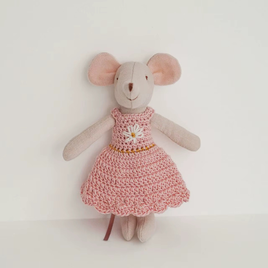 mumamuying Häkel-Maus-Puppe, Plüschtier, Rosa / Pink - Bild 2