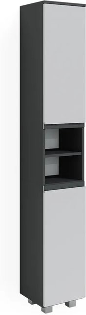 Vicco Badschrank J-Shape Hochschrank für das Badezimmer, Weiß/Anthrazit, B: 30 cm, H: 190 cm - Bild 2