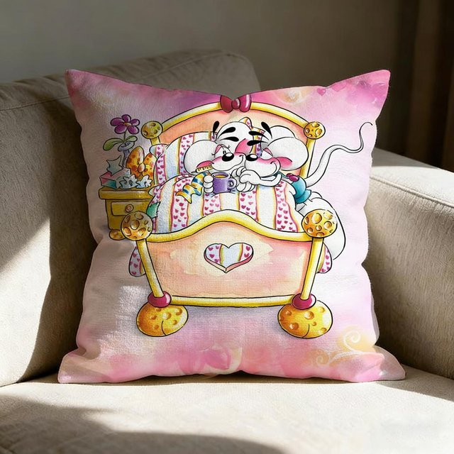D-diddl Sänger Kissenbezug von JMG Clothing, beidseitig bedruckt, Farbe: Pink, B/T/H: 40 x 40 x 0 cm - Bild 1