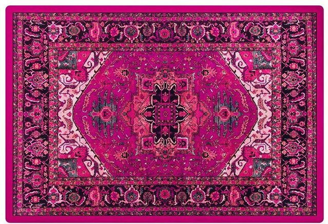 Wucifang Jewelry Rosa Vintage Karo Teppich aus Polyester mit rutschfester Rückseite, B/T: 60 x 40 cm - Bild 1