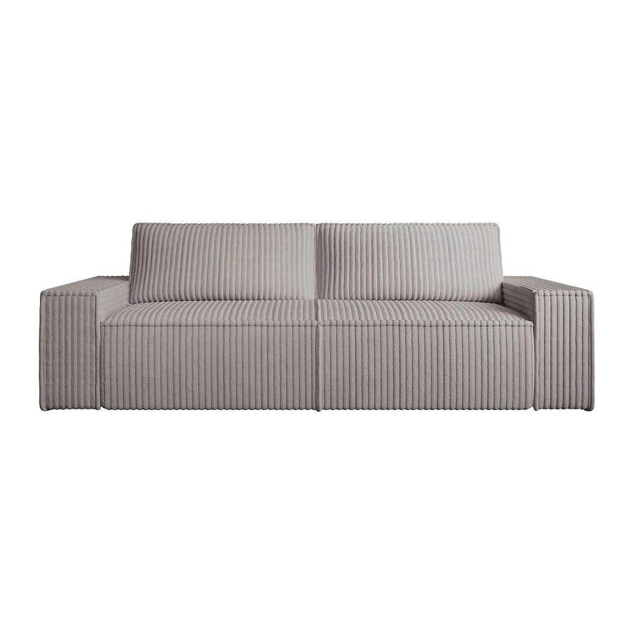 Vente-unique Sofa Amelia Hellgrau mit Cord-Struktur und Armlehnen, Breite: 230 cm - Bild 2
