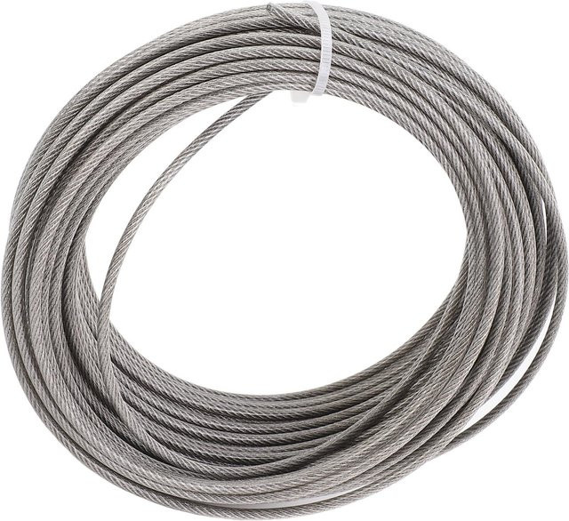 Drahtseil-Set aus silberfarbenem 304 Edelstahl mit Spannschloss für den Garten, Länge: 20,12 m, Durchmesser: 3 mm - Bild 1