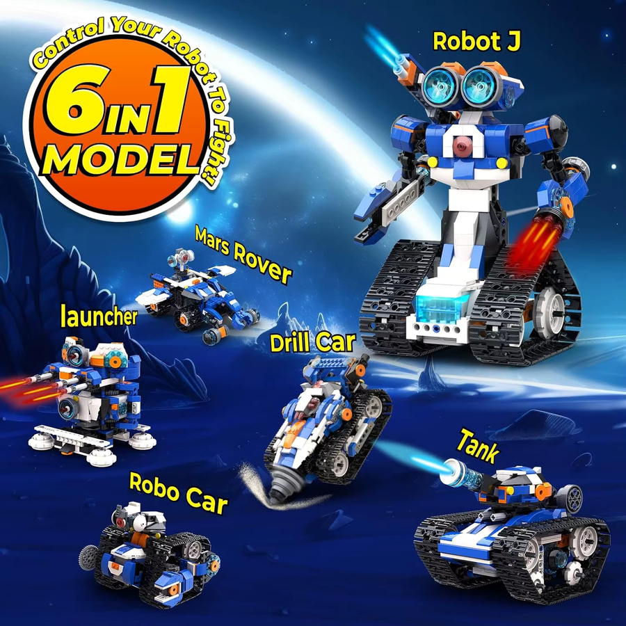 Apitor Robot J 6-in-1 STEM-Kit, programmierbares Roboter-Kit, App-Steuerung, ab 7 Jahre - Bild 6