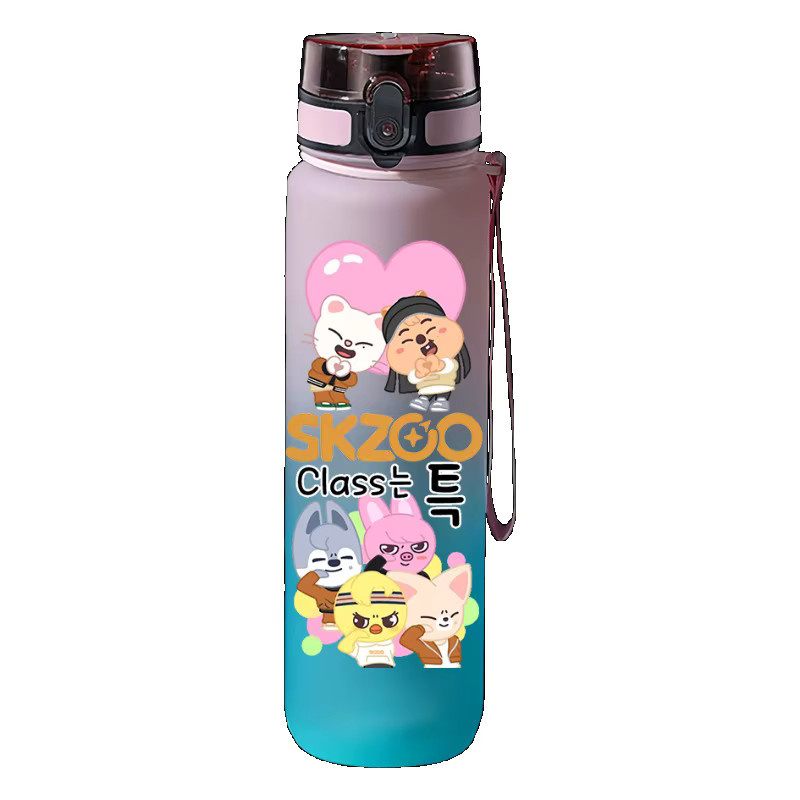 Bandai Skzoo Trinkflasche mit Farbverlauf, auslaufsichere Sport-Wasserflasche für die Schule, 650 ml - Bild 2