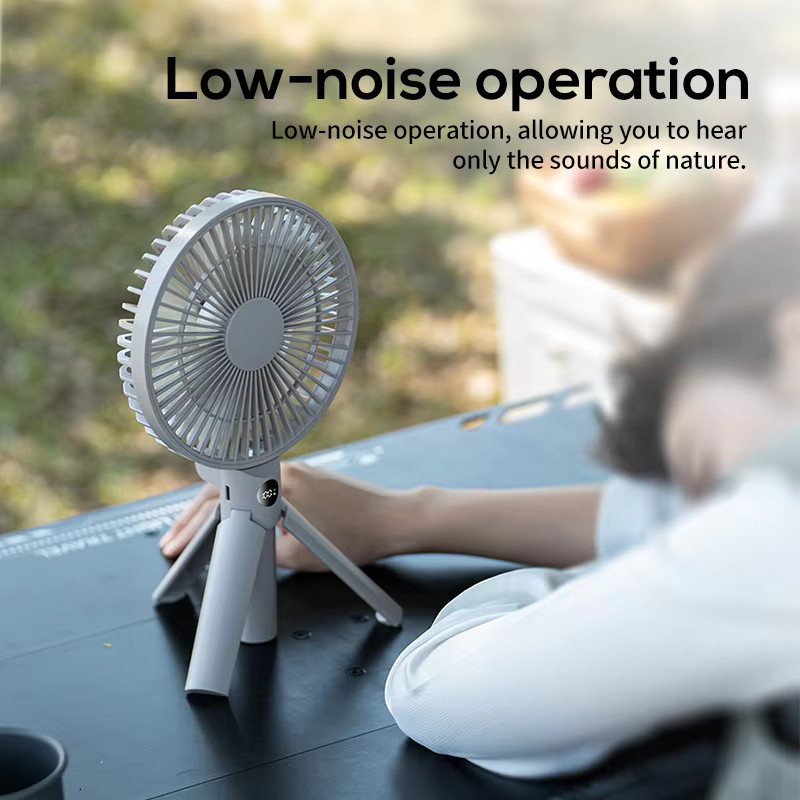 XIAOTREE Tragbarer Handventilator in Grün mit LED-Digitalanzeige, 180 Grad verstellbar und wiederaufladbar mit 4 Geschwindigkeitsstufen - Bild 4