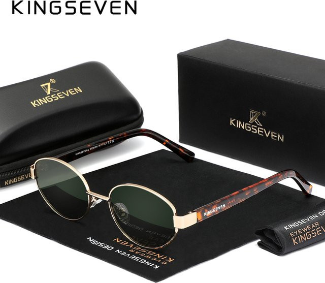 KINGSEVEN Sonnenbrille, Oval, Metall, Vollrand, Unisex, polarisiert - Bild 1