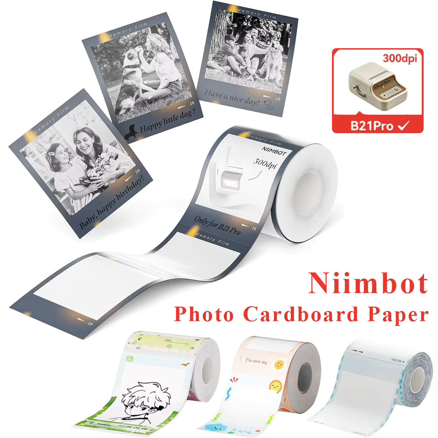 Niimbot Thermo-Fotokartonpapier für B21 Pro 300 dpi mit Weihnachtsbaum und Weihnachtsmann Motiv, selbstklebend, Mehrfarbig - Bild 2