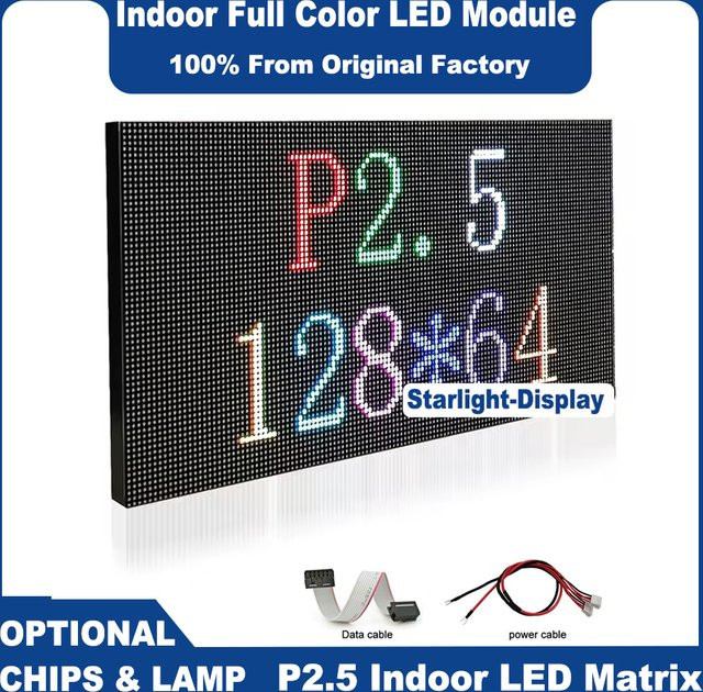 RGB LED Matrix Panel Modul P2.5 mit 128x64 Pixeln, Vollfarbe Multicolour, 1920 Hz Aktualisierungsrate - Bild 1