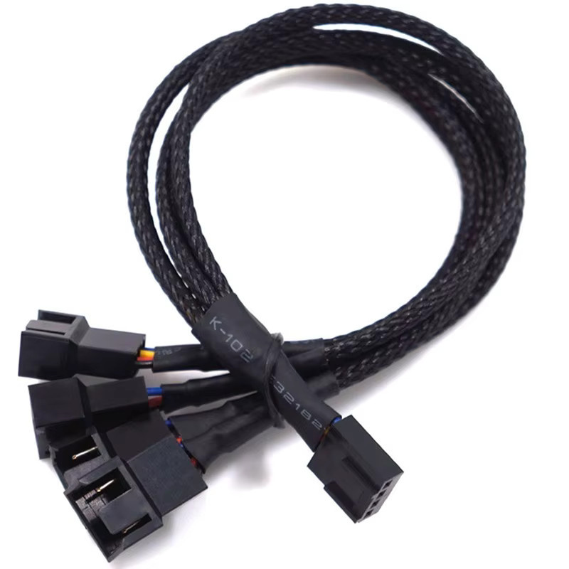 Ashiboogoole 4-poliges PWM-Lüfter-Verlängerungskabel Splitter, schwarz, Länge: 27 cm - Bild 3