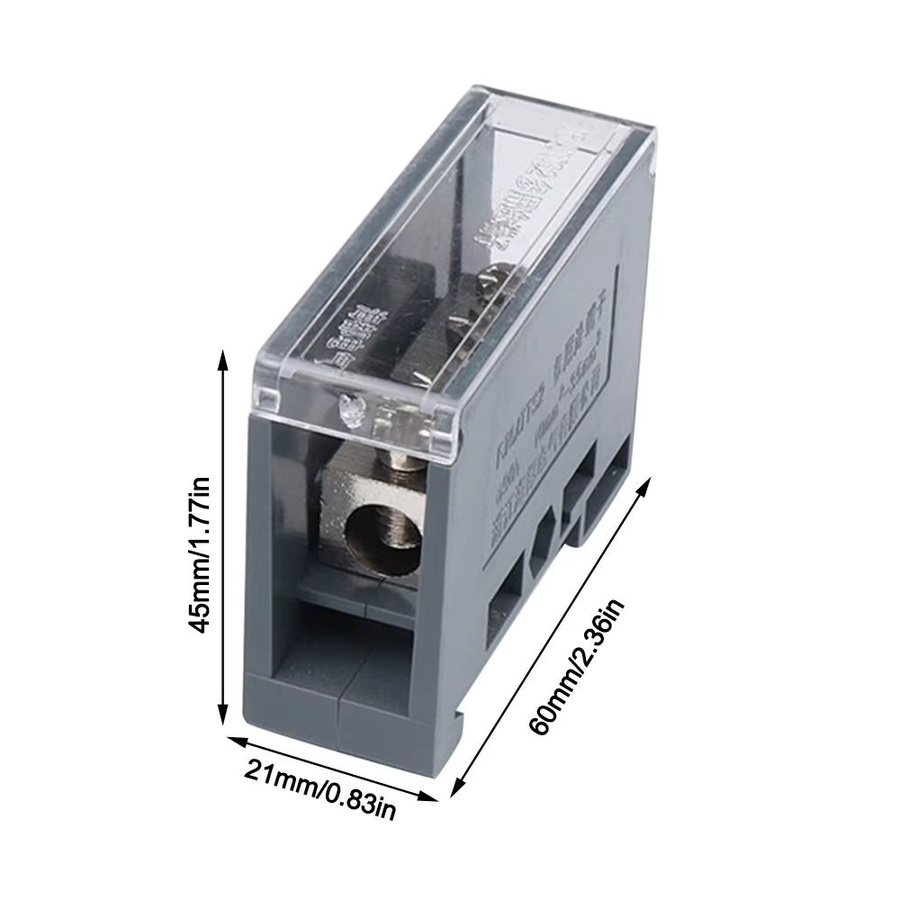 DIN-Schienenklemmenblock Universal-Verteilerkasten aus ABS und Kupfer in Grau, 150 A Drahtverbinder und Verdrahtungsklemme - Bild 5