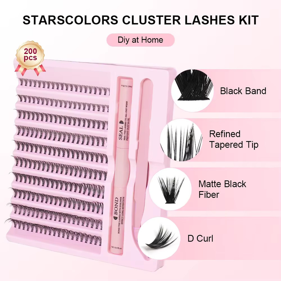 Manger Lashes DIY falsche Wimpern, einzelne Wimpernbüschel, 9–16 mm, Natural - Bild 2