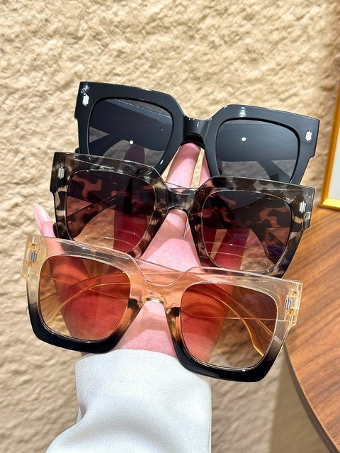 CAIPAI Sonnenbrille Damen, Vollrand, Square, Kunststoff, Schwarz - Bild 1