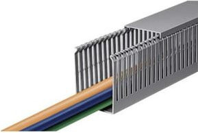 HellermannTyton Verdrahtungskanal HTWD-PN-60X80 aus Kunststoff, Grau, B: 6,0 cm, H: 8,0 cm, Länge: 2 m - Bild 1