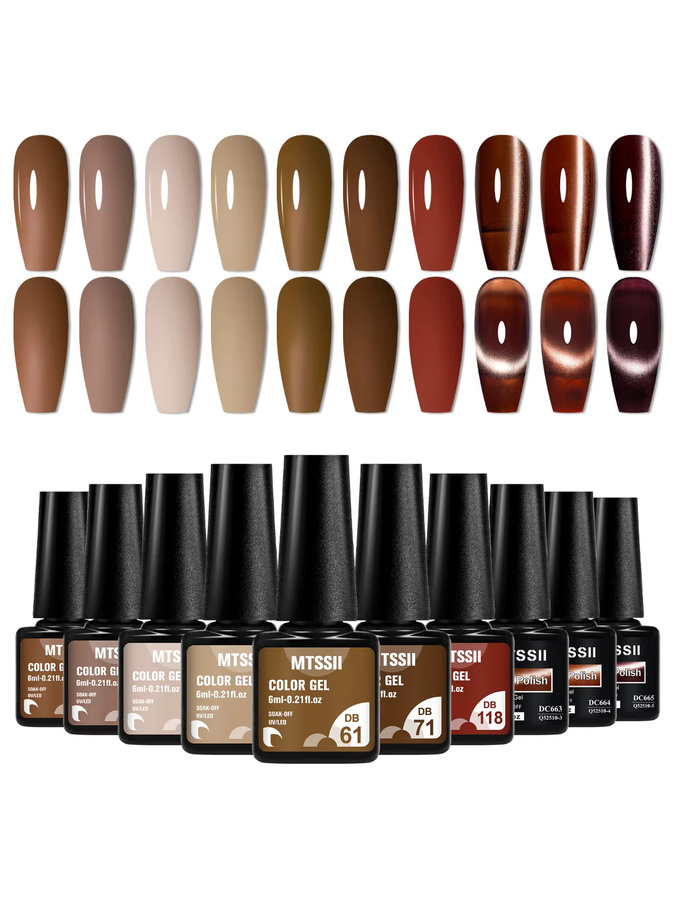 Mtssii Nagelgel-Set, Kaffeefarben, Glänzend, Damen - Bild 6