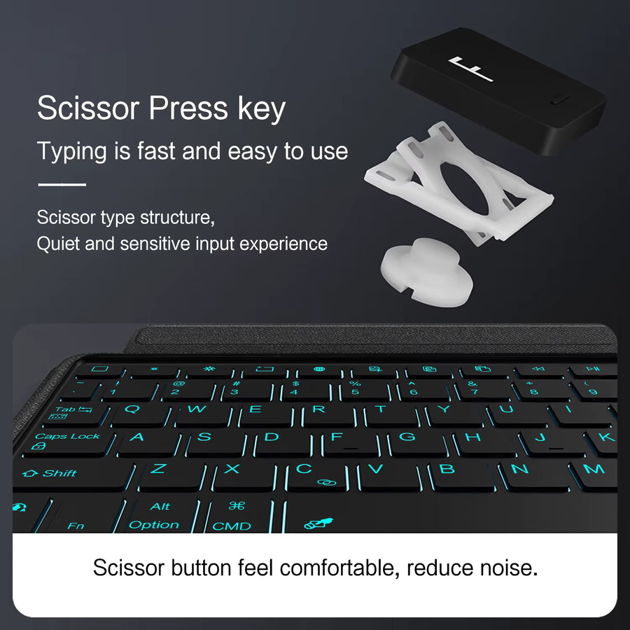 AJIUYU Magic Smart Keyboard Cover mit Touchpad und Hintergrundbeleuchtung für iPad Pro 11 Zoll (M5 2025 / M4 2024), Schwarz - Bild 4
