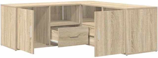 vidaXL Eckregal Sonoma-Eiche mit Schubladen und Türen, Farbe Beige/Braun, B/T/H: 40 x 45 x 200 cm - Bild 1