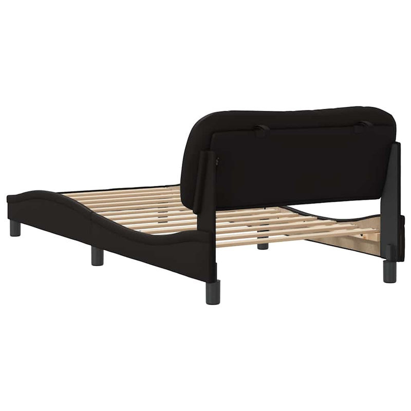 Vidaxl Polsterbett mit Kopfteil aus Kunstleder in Schwarz, B/T: 100 x 200 cm - Bild 5