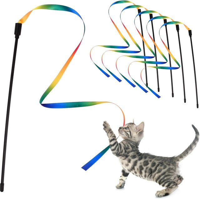 GOT-TOG Katzenangel mit Satinband, Interaktives Katzenbandspielzeug - Bild 1