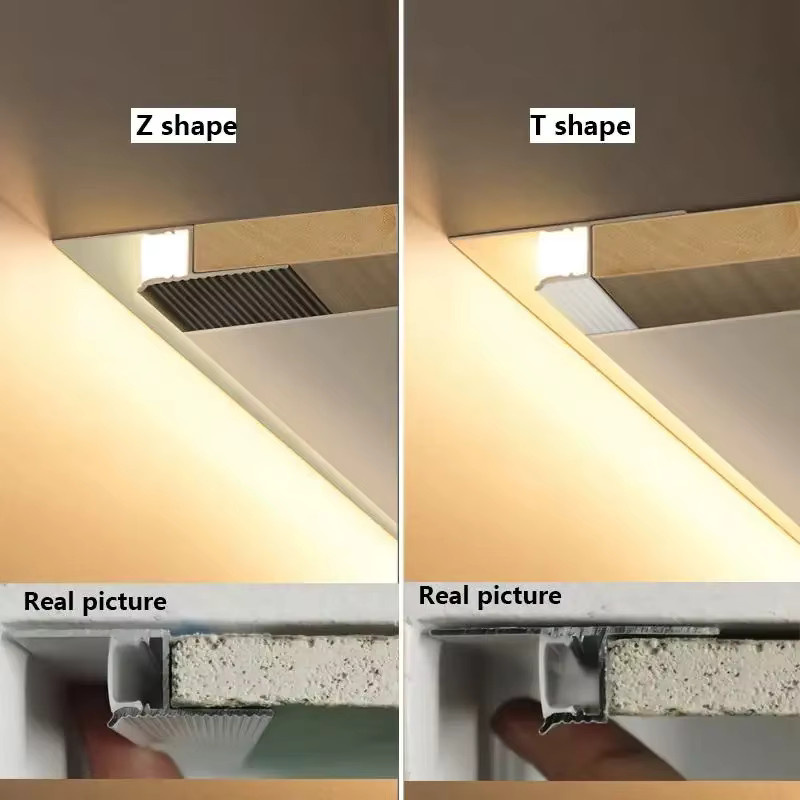 KSDLIGH LED Aluminium-Profil für eingebettete Deckenplatten und Eckeneinsätze in Weiß zur Hintergrundbeleuchtung und Wandwaschung - Bild 4