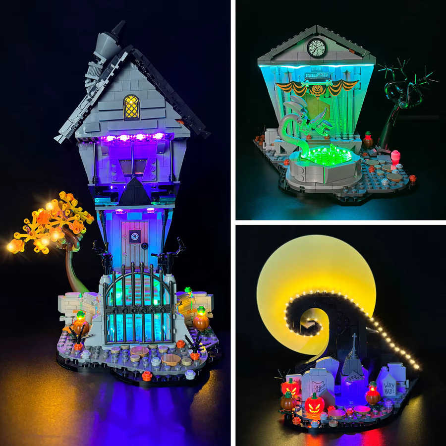 LYBMTWF LED-Beleuchtungsset RGB Multicolour für Lego 21351 Nightmare Before Christmas Building Set mit Switch und transparenten SMD-Leuchten - Bild 4