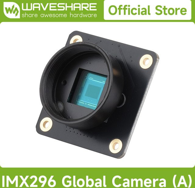 Waveshare IMX296 Global Shutter Kameramodul (A) für Raspberry Pi, 1,6 MP Sensor, Schwarz - Bild 1