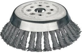 Kegelbürste LESSMANN aus Edelstahl mit 0,5 mm Drahtstärke, Durchmesser: 180 mm, Bohrung: 25,4 mm, Farbe: Silber - Bild 1