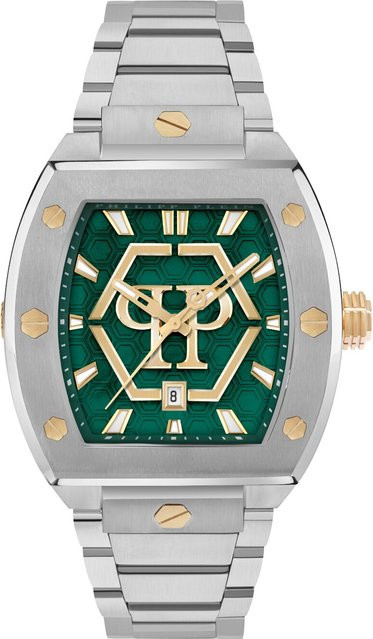 Philipp Plein Herrenuhr, Quarz, Edelstahl, Grün, 44 mm, 5 ATM - Bild 1