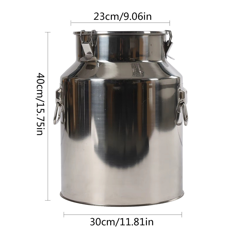 Bymaocar Hermetischer Milchtopf aus Edelstahl in Silber mit 28 l Fassungsvermögen und Silikondichtung - Bild 3