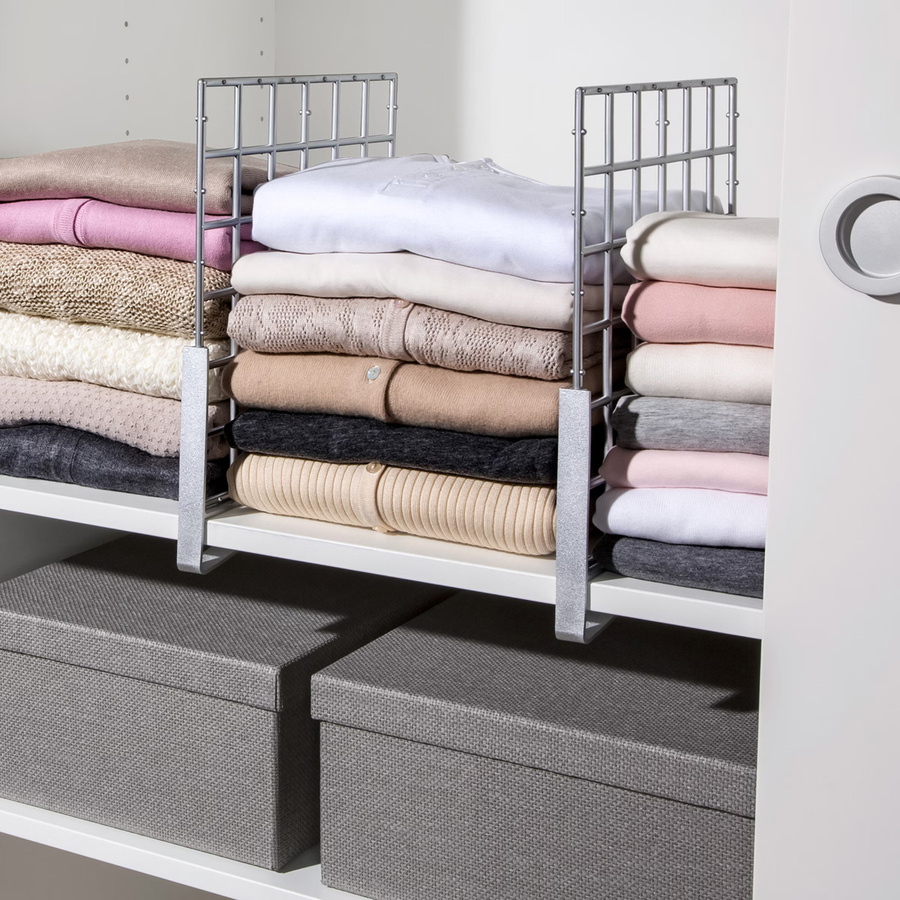 Ruco Kleiderschrank-Organizer Regaltrenner aus Metall in Silber, 2 Stück, B/H: 35,0 x 30,0 cm - Bild 3