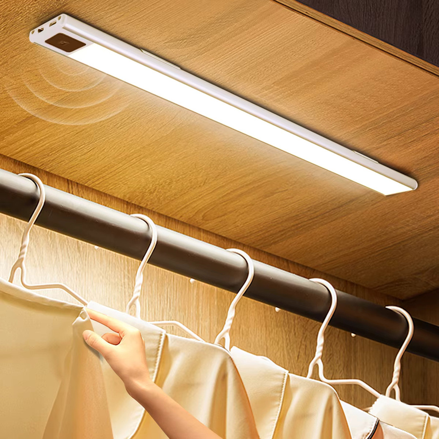 Gyarfas USB LED Bar Licht mit Bewegungssensor und Hand-Sweep-Funktion aus Aluminium in Weiß für Küchenschränke und Möbel, Warmweiß - Bild 2