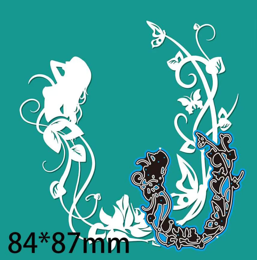 Metall Stanzschablone für Bastelarbeiten mit Motiven wie Blume, Gras, Baum und Meerjungfrau zur Papiergestaltung - Bild 4
