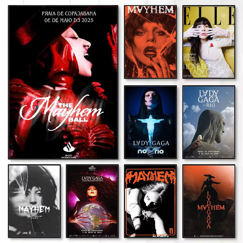 SingerPoster Klebriger Wandkunstdruck Lady Gaga Mayhem, wasserfestes Wandbild in Mehrfarbig, modernes ästhetisches Dekor für Wohnzimmer und Schlafzimmer - Bild 2