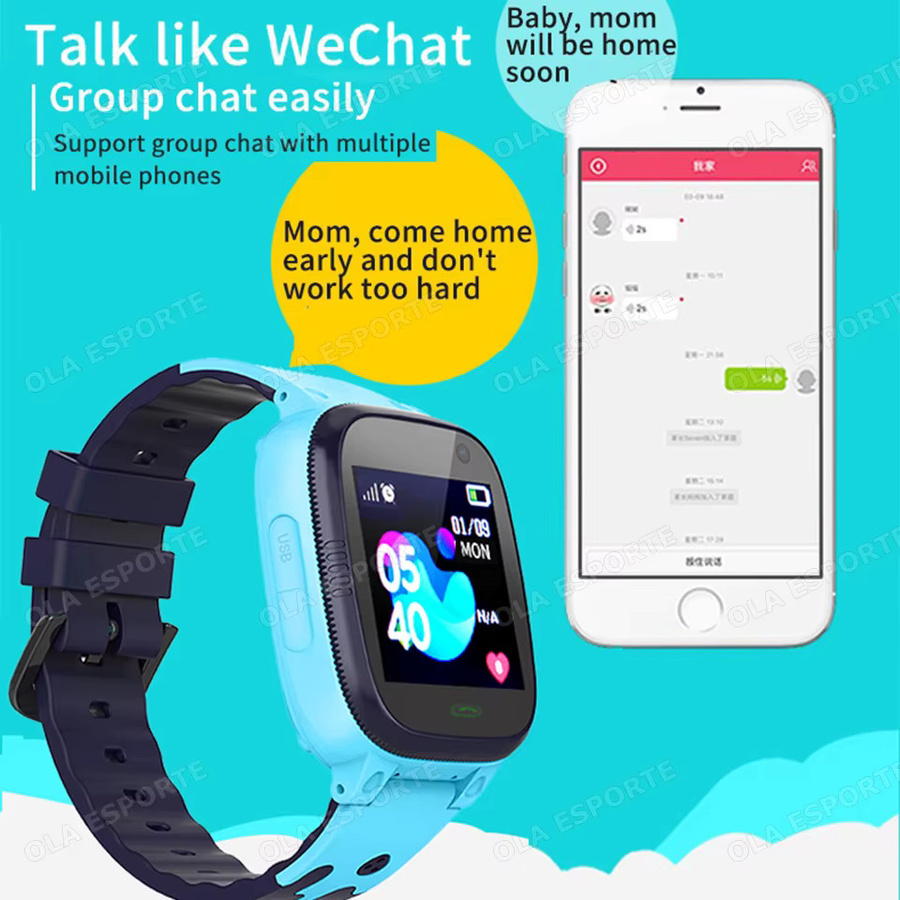 Ola Esporte Kinder Smartwatch mit GPS Tracker, SOS Funktion, HD Kamera und 1,44 Zoll Bildschirm in Pink - Bild 4