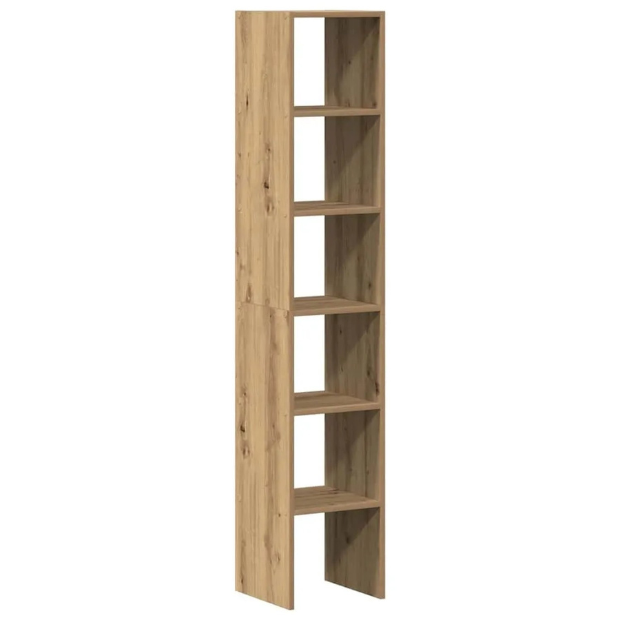 vidaXL Bücherregale Set aus 2 Stück, stapelbar, Farbe: Braun, Artisan-Eiche, B/T/H: 30 x 30 x 80 cm - Bild 2