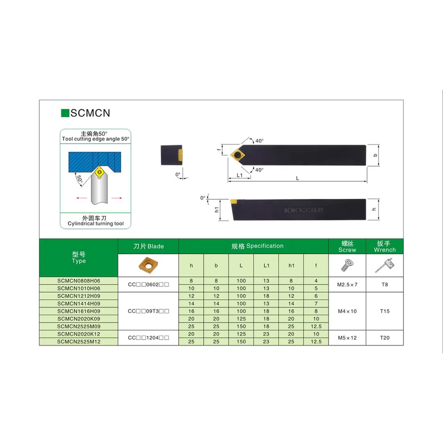 LIHAOPING SCMCN Externe Drehwerkzeuge Halter für CNC-Bearbeitung SCMCN1212H09 SCMCN1616H09 SCMCN2020K09 SCMCN2525M09 SCMCN2020K12 SCMCN2525M12 - Bild 2