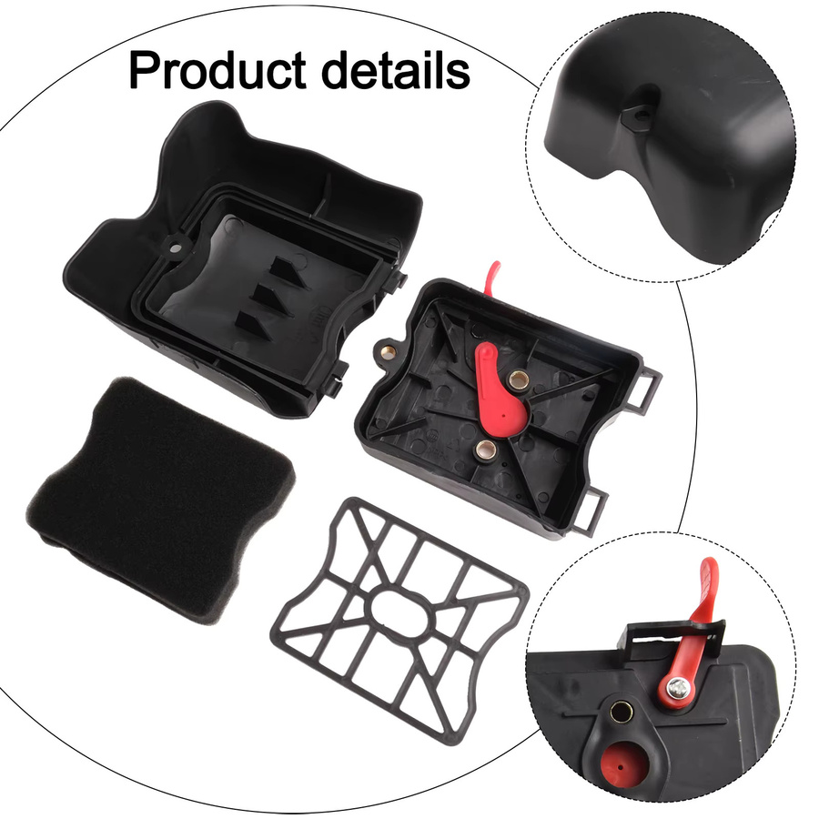 VIBRATITE Luftfilter-Set in Schwarz für Freischneider BC430 43CC 49CC 52CC Motoren 40F-5 44F-5 Rasenmäher-Ersatzteil - Bild 2