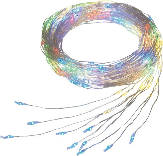 Multicolor LED-Lichterkette mit 300 LEDs und transparentem Kabel für Innen- und Außenbereiche, 7,9 m - Bild 1