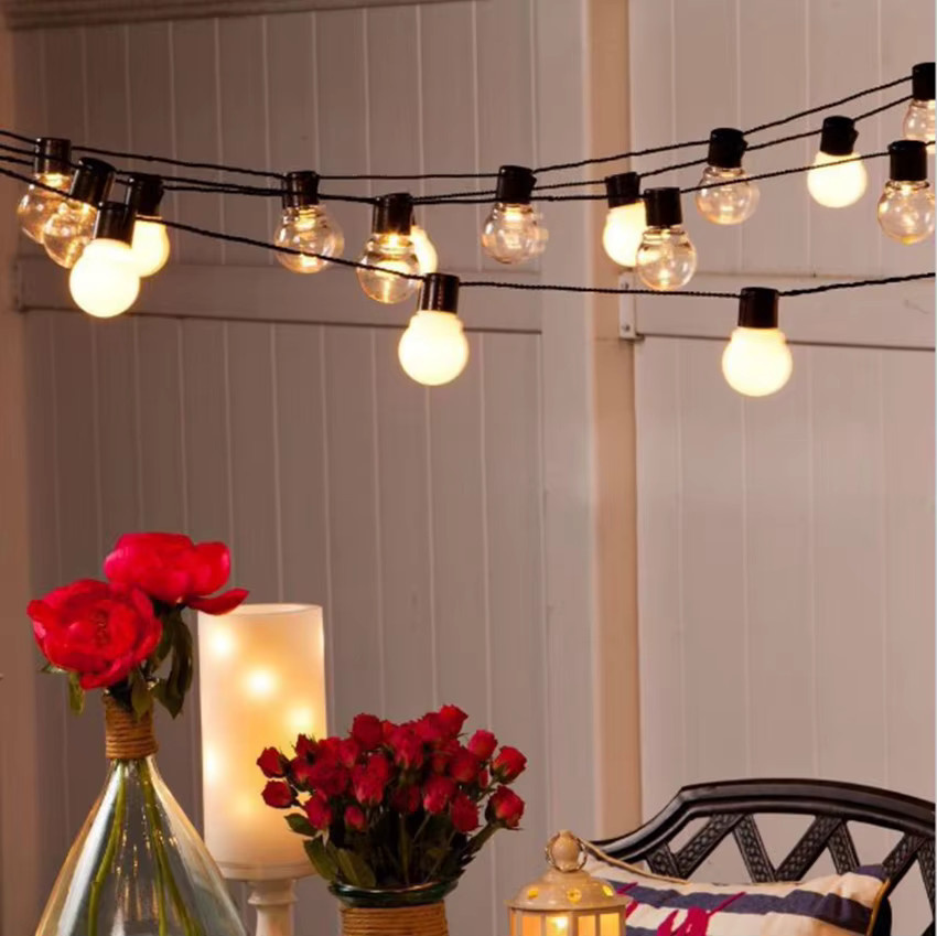 KIKIELF LED Lichterkette mit warmweißen Glühbirnen für Weihnachten, Hochzeit und Garten, transparent - Bild 3