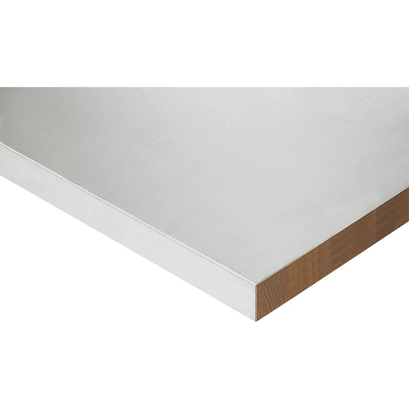 Rau Arbeitstisch Tom manuell höhenverstellbar mit Edelstahlbelag silber/lichtgrau B/T/H: 150 x 80 x 76-108 cm - Bild 3