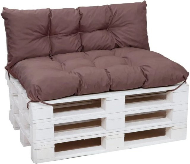 Setgarden Palettenkissen Set in Braun mit Sitzkissen und Rückenkissen, B/T: 120 x 50 cm und 120 x 40 cm - Bild 1