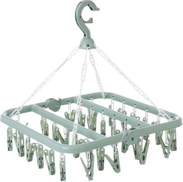 Yiran Furniture Wäschetrockner Kleiderbügel mit 32 Clips in Grün aus Kunststoff - Bild 1
