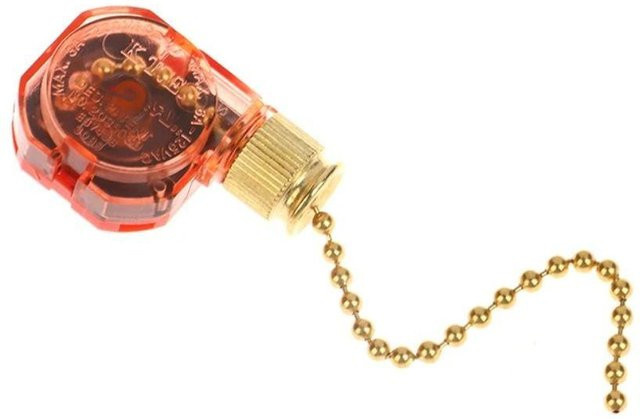 YajingGlass Deckenventilator Schalter mit Geschwindigkeitsregelung und 4-adriger Kette in Gold/Messing - Bild 1