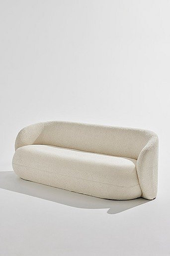 Bloom Sofa 3-Sitzer Pastill in Weiß mit Bouclé-Stoff - Bild 1