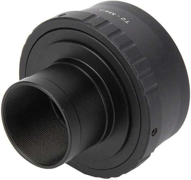 T2-M43 Metall Teleskopmontierungs-Adapterring für Olympus Micro Four Thirds Kameras, Farbe: Schwarz - Bild 1