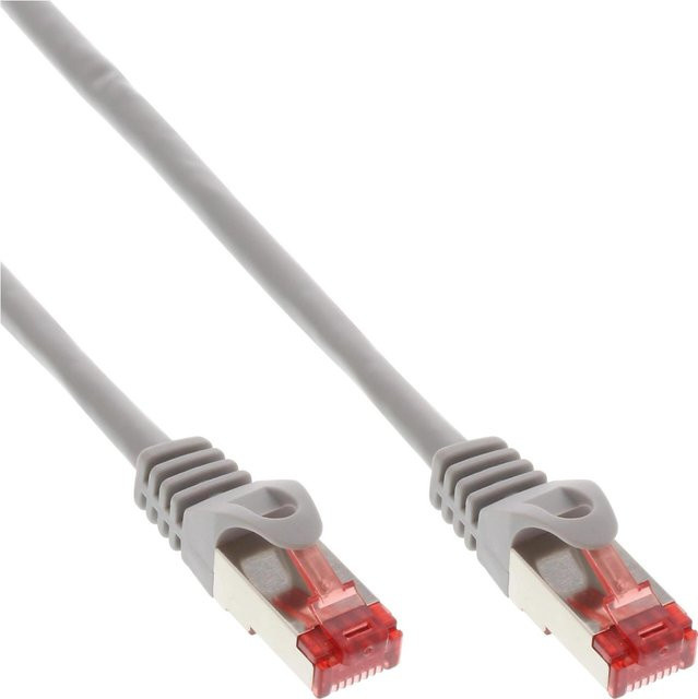 InLine 12er Bulk-Pack Patchkabel S/FTP Cat.6 Ethernet LAN aus Kupfer in Grau, Länge: 10 m - Bild 1