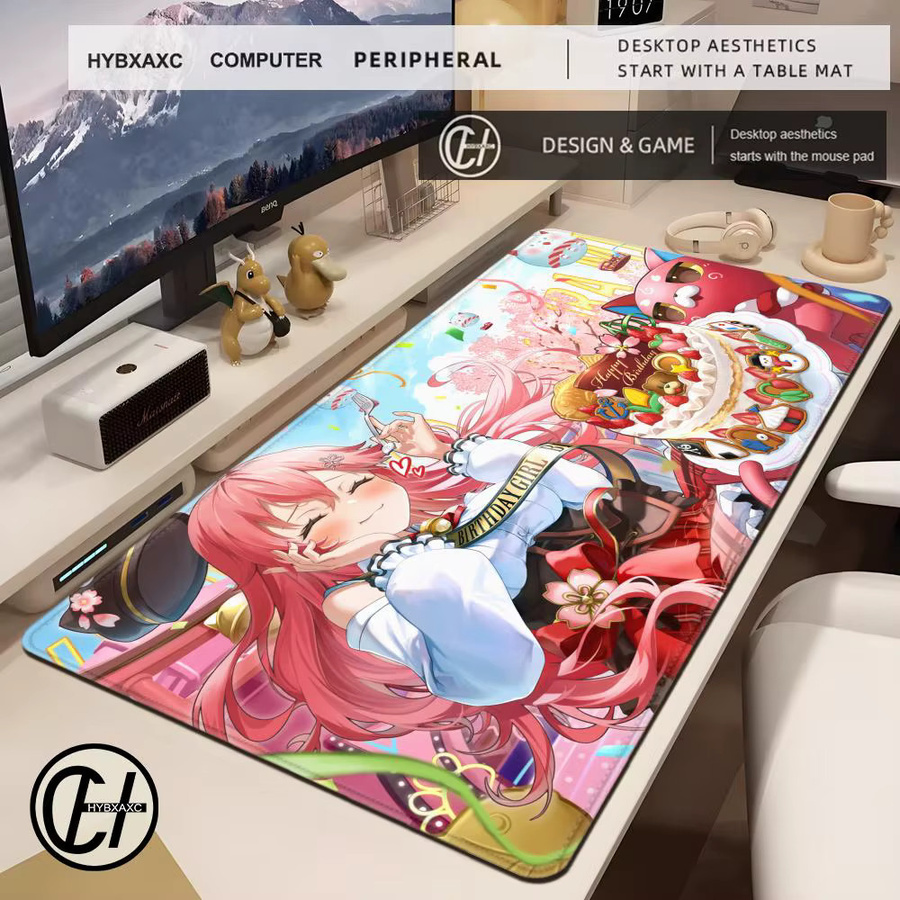 HYBXAXC Hololive Sakura Miko Mauspad, rutschfestes Gaming-Mauspad für PC und Laptop, mehrfarbig - Bild 1